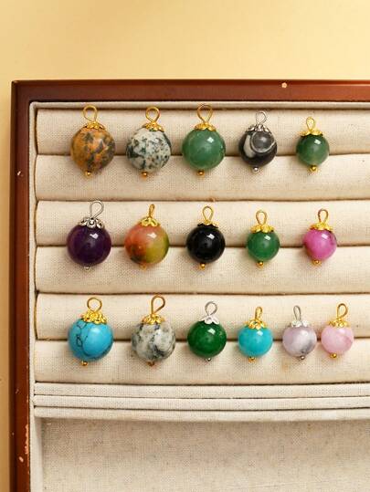 3/5/10/15/20/30/50pcs Assorted Color Natural Turquoise Stone Pendant DIY Bracelet Necklace Earring Jewelry Findings