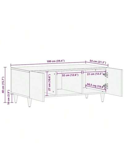 VidaXL Coffee Tafel 100x54x40 Cm Solid Mango Wood view 2