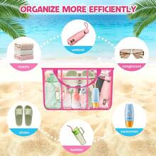 Beach Bag Organizer Inserts Compatible With X Large, Waterproof PVC Insert Divider Pouch XL Bogg Bags Accessories, Organizing Rubber Tote Bags And Divide Space - 粉色 - 查看 7