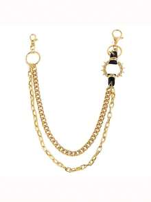 1 قطعة سلسلة معدنية بطراز رجعي شيك بطابع بانك روك وهيب هوب للخصر، سلسلة شخصية مناسبة للرجال، إكسسوار بنطال معدني عصري للصيف والمدرسة والخريف والشتاء، مناسب للمراهقين والشباب والرجال للاستخدام اليومي والخارجي والرياضي والعطلات والهدايا لعيد الميلاد والتخرج، بتصميم عتيق وكلاسيكي للموضة الحضرية في فصل الخريف والشتاء