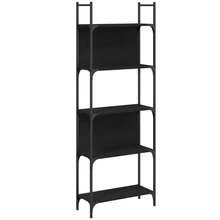 vidaXL Bücherregal mit 5 Böden, schwarz, 60,5 x 24 x 166,5 cm, Holzwerkstoff