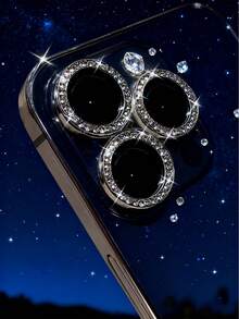 3pcs Camera Lens Protector Compatible With Iphone , With Shiny Metal Rhinestone Ring & 9h Hardness Scratch Resistant Film, Fashion Accessory, User-Friendly Protective Case Gift For Birthday, Family, Friends Sparkling Crystal, Lens Protector, Phone Accessories Waterproof Shockproof Anti-Fall Anti-Fall Anti-Fingerprint Full Cover