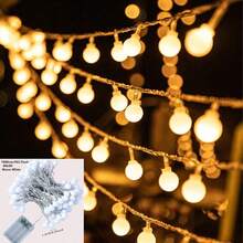 1pc 1.5M/3 Meters/6M/10M 10/20/40/80 Light LED Warm Light String Round Ball Small String Lights Battery Lights Room Decoration Outdoor Camping Colored Lights For Garden Christmas Light