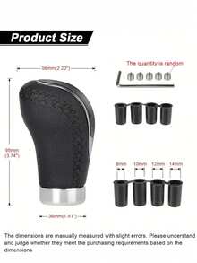 1 pieza Perilla de palanca de cambios manual universal de 5 velocidades, cabeza de palanca de cambios de cuero manual de 5 velocidades para modificación de automóviles - Unitalla - Ver 4