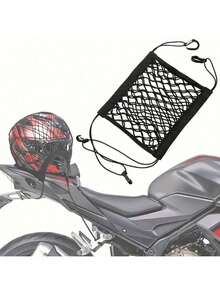 Motorcycle Helmet Luggage Rope, Bungee Rope, Bandage, Helmet Luggage, Retractable Elastic Strap, Off-Road Vehicle Luggage Net, Luggage Rack, Elastic Mesh Bag, Vehicle Trunk Cargo Net, Safety Protective Net