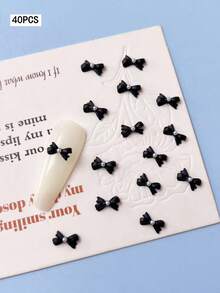 20/40pcs Mini Faux Pearl Bow 3D Resin Small Bow Decorations, Cute Fairy Style Nail Art Stickers, DIY Handmade Decor For Long/Short False Nails, Multi-Color Suitable For Various Occasions, Nail Art Tools Nail Supplies - Multicolor - View 16