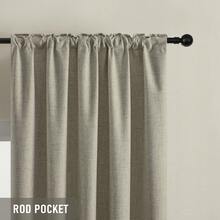 100% Blackout Curtains Thick Linen-Like Back Tab Curtains Burlap Window Treatment Thermal Insulated Privacy Protection Boho Drapes For Living Room Bedroom Dining Room - Nâu - Xem 8