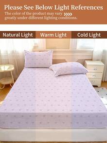 1 قطعة ملاءة مطبوعة من الفيلكرو البلوري، بنمط الفيونكة البنفسجية، مفرش سرير، واقي للمرتبة، غطاء سرير، ملاءة سرير، منسوجات منزلية دافئة، واقي مرتبة قابل للتنفس ومقاوم للتكتل، ناعم وصديق للبشرة، متوفر بألوان متعددة، ديكور منزلي، مفروشات ناعمة ومريحة لغرفة النوم