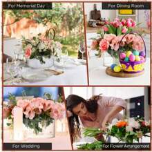 亚克力花卉餐桌装饰婚礼圆形花瓶餐桌花瓶 - 透明 - 查看 7