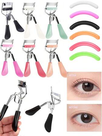 Eyelash Curler Set With 10 Replacement Pads – Professional Recourbe Cils For Natural Curl & Lift, Ergonomic Handle Design, Gentle Silicone Pads For Long-Lasting Curls; Lightweight Beauty Accessories For Daily Eye Makeup, Compact And Portable For Travel, Suitable For All Eye Shapes And Lash Types,Cheap,Stocking Stuffers,Makeup,Makeup Tools,Cheap Stuff,Gifts,Gifts For Women,Christmas Gifts