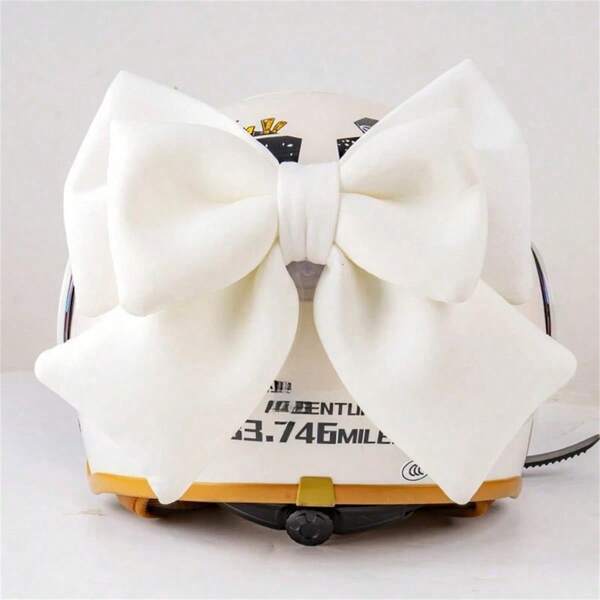 1pc Bow Decor For Electric Bike/Motorcycle Helmet, Bicycle Tail Bow Decor, Christmas Helmet Decoration