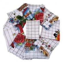 Set Of 10 Assorted Printed Kitchen Towels, 100% Cotton, 41x65 Cm - 彩色 - 查看 9
