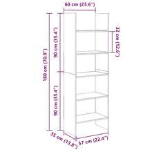 vidaXL Bücherregal Schwarz 60x35x180 cm Holzwerkstoff