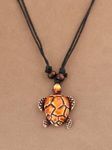 SUPBORA 1pc Fashionable Retro Turtle Pendant Adjustable Necklace, Vintage Sea Turtle Pendant Necklaces Suitable For Women Men Daily Wear Jewelry Gift - Brown - View 14