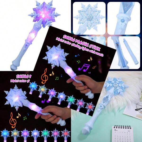 Toyvian Varita Mágica Luminosa para Niñas Juguetes Eléctricos De Princesa Juguetes De Hadas Azules Navideños para Niños