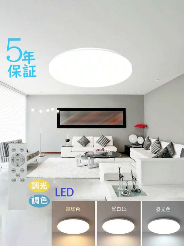 Skytop LED Ceiling Light With Dimmable And Color-Changing Functions, Remote Control Included | 12 Adjustable Levels, Ambient Lighting, Scandinavian Style | 5-Year Warranty, Suitable For Living Rooms, Bedrooms, And Kitchens