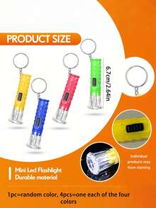 8pcs/4pcs/1pc Mini LED Keychain Flashlight - Multi-Color Mini Flashlight Keychain For Outdoor Camping, Hiking Gear And Emergency Lighting. Mini LED Flashlight Keychain - Multiple Colors Available, Super Bright Portable Keychain Flashlight, Strong Keychain Light, Great Gift For Parties, Christmas, Mother's Day, Valentine's Day And Other Holidays - Holiday Gift | Keychain Gift Set - Multicolor - View 9