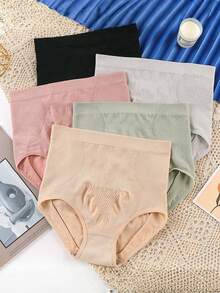 Set 3 bragas Ropa Interior de cintura alta tipo faja sin costuras cruzadas, Mayoreo talla grande para mujer, levantamiento de glúteos, modelado corporal, ajuste de cintura, levantamiento de cadera, Tela antibacteriano MAYOREO - Multicolor - Ver 3