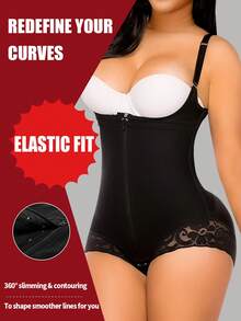 Colombiana Girdle Full Body Shaper Lift Up Butt Lifter Bodysuits Tummy Control Panties Waist Trainer Thigh Slimmer - màu đen - Xem 1