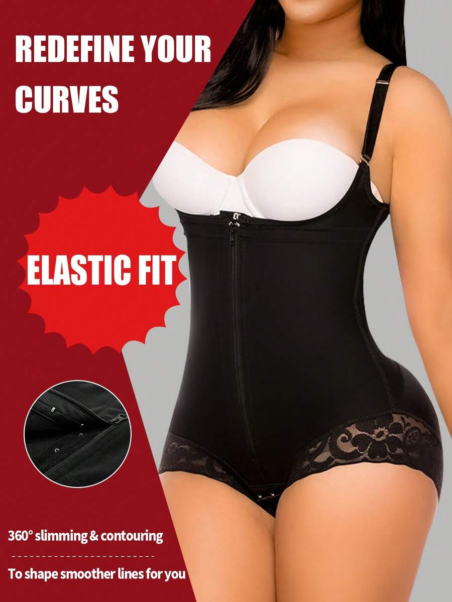 Colombiana Girdle Full Body Shaper Lift Up Butt Lifter Bodysuits Tummy Control Panties Waist Trainer Thigh Slimmer - màu đen - Xem 1