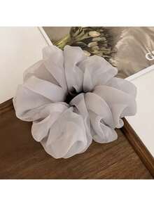 1/5pcs Fluffy Scrunchies, Versatile Hair Ties, Oversized Elegant Chiffon Hair Bands, Everyday Essential