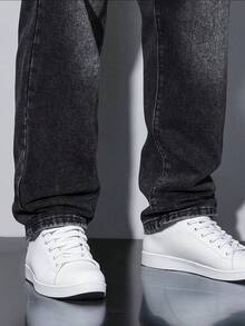 Teen Boy Pocket Straight Loose Casual Jeans, Simple & Fashionable