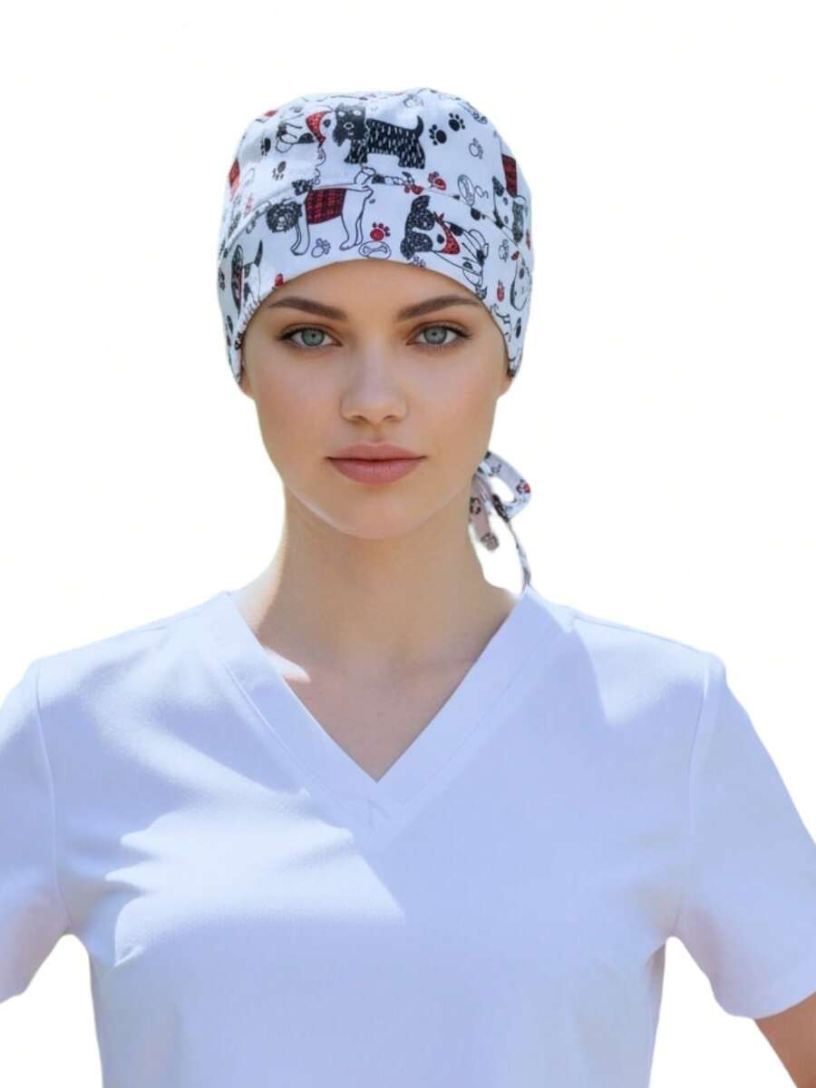 SOULMATE Printed Surgical Medical Cap For Women - 小狗 - 查看 1