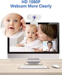 Webcam For Pc With Microphone,Full Hd 1080P Streaming Web Cam For  Laptop, USB External Computer Camera For Desktop,Best Cheap Face Cam For Video Conference,Zoom,Gaming  Microsoft - White - View 3