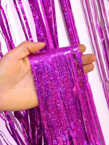 1/2/3/4/5/6pcs Light Blue Glitter Tinsel Foil Fringe Curtains - Metallic Holiday Photo Booth Backdrop For Birthday Mermaid Ocean Pool Frozen Theme Shower Wedding Party Streamers Decor,Christmas - Baby Blue - View 16
