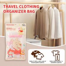 Miniso Winnie The Pooh Series Round Clothing Storage Bag - Breathable Mesh Material, Adorable Print, Great Helper For Travel Storage(1 PC)