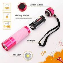 3 - Pack Flashlights, Glow In Dark Flashlights, Aluminum Flashlights Party Favors Assorted Colors Camping, Hiking, Indoor, 9XAAA Included - 6-pack - View 7