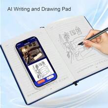 3 In 1 Digital Smart Pen Smartpen Notebook Set Real Time Sync For Digitizing Bluetooth 5.0 Paper Smart Writing Set OCR Text Recognition Al Image Generation Blue