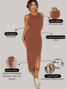 Women Dresses - Màu nâu Sô-cô-la - Xem 3