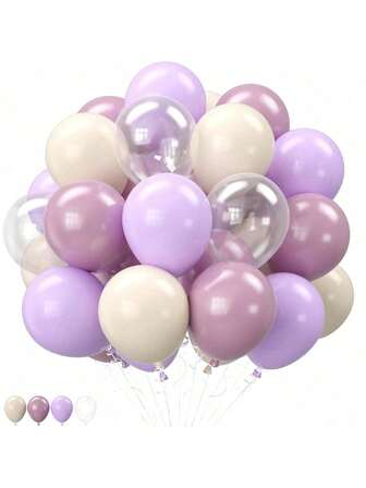 20/30/40 st. lila och vita ballonger, 25 cm lavendel, krämfärgade, vita, genomskinliga latexballonger lämpliga för könsavslöjandefest, svensexa/möhippofest, firande, födelsedag, examen, årsdag, självständighetsdagen, bruddusch, jul, halloween, alla hjärtans dag, mors dag, högtidsfest