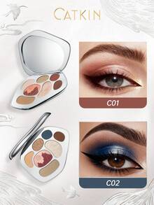 CATKIN Fairy Tale Makeup Palette C01 Soft Pink Neutral Makeup Palette, Matte, Metallic, Pearl Textures C02