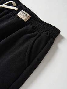 女士保暖内衬直筒运动裤，冬季保暖舒适休闲裤 - 黑色 - 查看 5