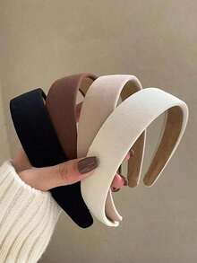 4pcs 38cm/14.96in Circumference Women's Vintage Elegant Solid Color Headbands, Fashion Versatile Hair Accessories Suitable For Daily Wear, Washing Face, Makeup, Outfit Matching ,Head Piece - 彩色 - 查看 11