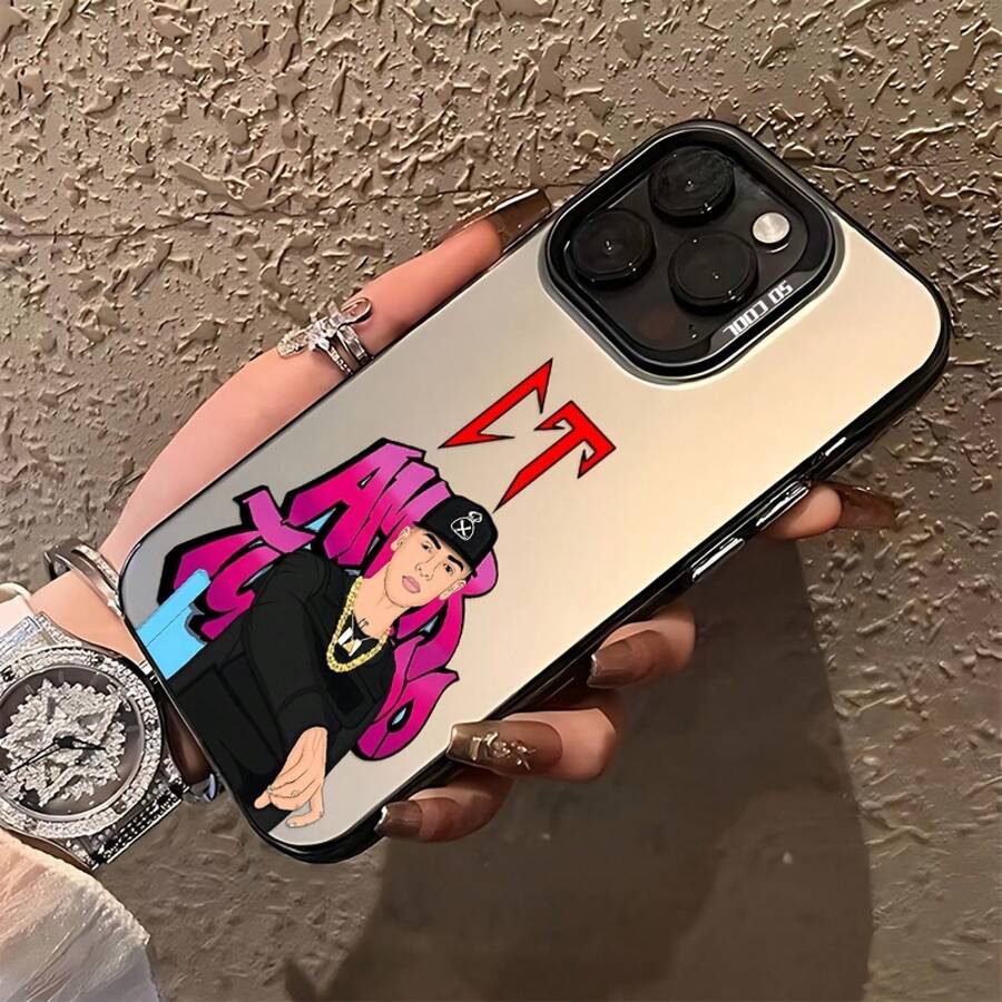 Estuche para 16, 15, 14, 13, 12, 11 Pro, X, XR, XS, 8, Plus - Diseño de Personaje Rapper CT - Cubierta Trasera Mate Antigolpes17 17promax - Negro - Ver 1