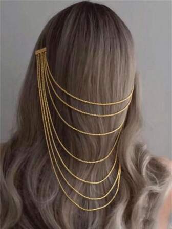 多层优雅新娘发链，闪亮珠宝发饰，适合婚礼、派对