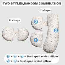 U-Shaped/H-Shaped Adjustable & Convertible Design Maternity Support Pillow, Helps Relieve Fatigue By Supporting Waist, Back And Abdomen. Postpartum Side Sleeping Lumbar And Abdominal Support Pillow. - Multicolor - View 3