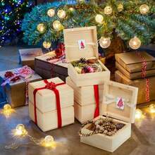 Natural Wooden Treasure Chest With Safety Latch - Stackable, Suitable For DIY Crafts, Pirate Party Favors, Wedding Decorations, Gift Boxes - Customizable Paint, Stains, Varnish - Great For Scavenger Hunts And Themed Events, Treasure Chests, Themed Party Supplies, Classic Wooden Appearance, Stackable Storage, Sturdy Construction, Craft Supplies, Crafting Enthusiasts