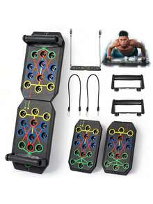 JKSHMYT Solid Push Up Board Home Workout Equipment Multi-Functional Pushup Stands System Fitness Floor Chest Muscle Exercise Professional Equipment Burn Fat Strength Training Arm Men & Women Weights - màu đen - Xem 7
