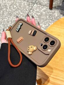 Étui de téléphone en silicone mignon avec ourson bébé compatible avec 16/16 Pro/16 Pro Max, 15, 14 Pro/13/12/11 Pro Max/X/XR, 14 Plus, 7/8, SE, Galaxy A05/A05S, S20 FE, S24 Ultra, Redmi 13C/14C/A3, OPPO A16/A17/A58/A60, Vivo Y02/Y02S/Y17S, Honor X50i/X8B/X8A, Coque de protection anti-chute