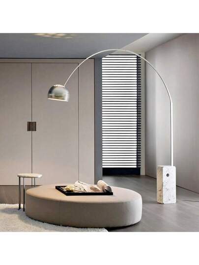 Alpinaluz "ARABELLA" Vloer Lamp Stainless Steel Arch Wit Marble Base Height 240 Cm, Width 220 E27 view 5