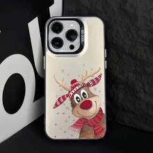 Cute Christmas Santa Elk New Year Gifts Phone Case Covercompatible with  15 14 Pro MAX 13 11 12 XS SE XR 7 16 8Plus Laser Hard Cover Fundas,Covercompatible with  17 Hülle, 17 pro Hülle, 17 promax Hülle