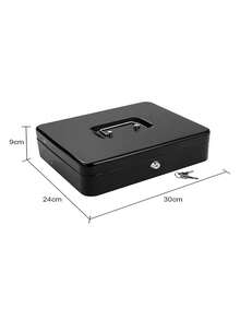 Key And Lock , Cash Register With 4 Bill Trays And 5 Coin Compartments,  For Storing Cash - 黑色 - 查看 9