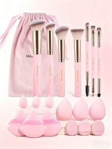 MAANGE 7pcs/8pcs/10pcs/20pcs Makeup Brush Set With Blush Brush Foundation Brush Eyeshadow Brush Eyelash Brush Eyebrow Brush Lip Brush Contour Brush Loose Powder Brush Concealer Brush Makeup Tools,Brush Set,Makeup Brush Kit,Make Up Brush Set,Make Up Set Complete,Makeup Brush Set,Complete Makeup Kit,Brush Kit,Brushes Makeup Set,Makeup Gift Set,Set - Pink - View 16