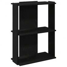 vidaXL Libreria a 3 ripiani, colore nero, dimensioni 60x30x80 cm, in materiale legnoso