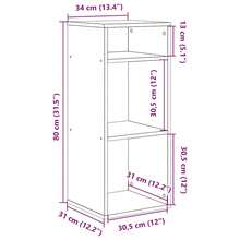 vidaXL Bücherregal Grau Sonoma 34x31x80 Cm Holzwerkstoff - Grey - View 9