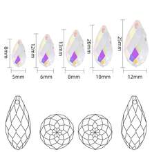 20pcs 10*20mm Horizontal Hole Water Drop Crystal Beads, Jewelry/Lighting Craft Supplies - 10*20mm Horizontal Hole Water Droplets 20 Pieces - View 5